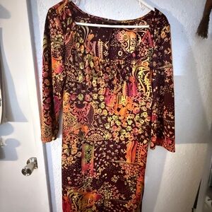 Colorful Patterned Women's Dress
